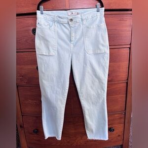 Vineyard Vines Straight Crop Utility Jeans in Crystal Blue